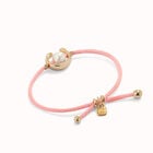 Fuchsia cord bracelet with a pearl